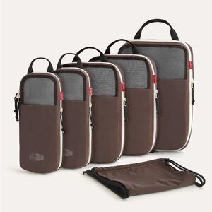 NWT BAGSMART 6-Piece Compression Packing Cube Set - Coffee Brown